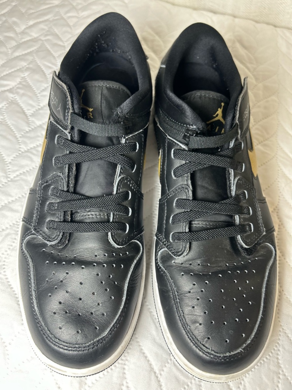 Air Jordan 1 Low FlyEase Black Metallic Gold DM1206-071 - Picture 5 of 9
